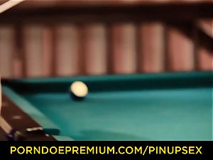 PINUP lovemaking - Foxy hottie pussy ravaged on the pool table